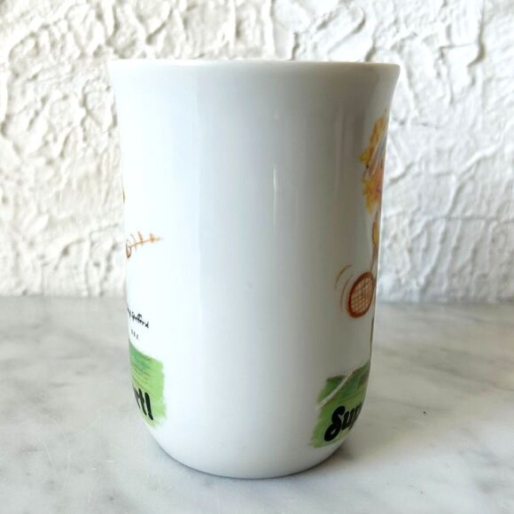 Suzy's Zoo Super Sport Tennis Duck Vintage 1970s Coffee Tea Cup Suzy Spafford - Picture 2 of 6